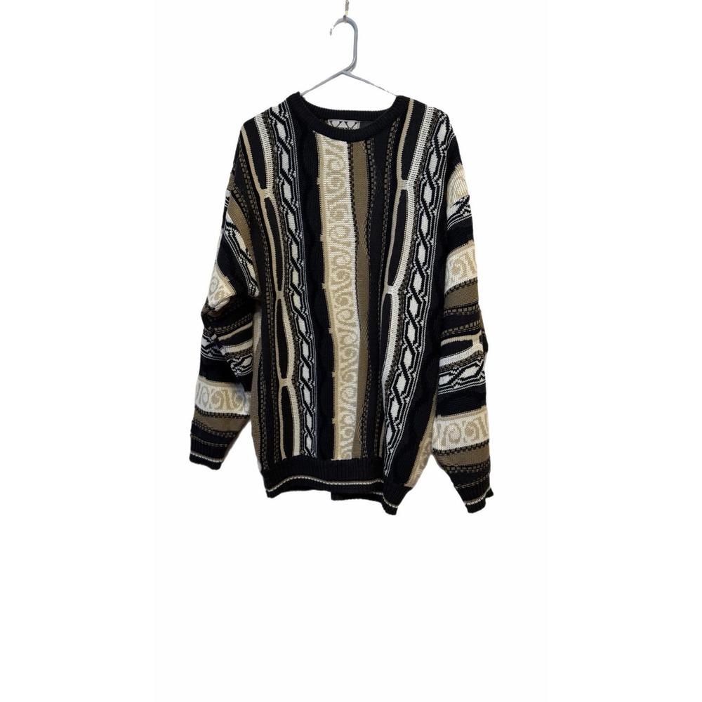 Vintage‎ Xstatx XL 3D Knit Biggie Cosby Coogi-Like Style Hip Hop Y2K